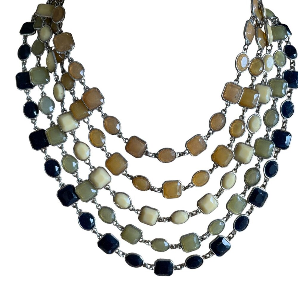 Vintage 5 strand multi color chocker necklace